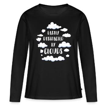 Météorologue Prévisions météorologiques - T-shirt manches longues Premium bio Femme - noir - Devant - Julia (174cm)