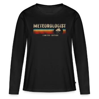 Météorologue Prévisions météorologiques - T-shirt manches longues Premium bio Femme - noir - Devant - Julia (174cm)