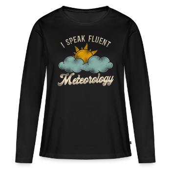 Météorologue Prévisions météorologiques - T-shirt manches longues Premium bio Femme - noir - Devant - Julia (174cm)