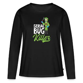 Bug Exterminator Serial Bug Killer - T-shirt manches longues Premium bio Femme - noir - Devant - Julia (174cm)