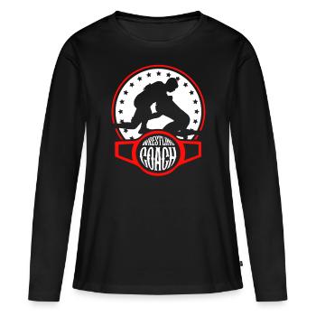 Entraîneur de lutte Lutte Lutteur de lutte - T-shirt manches longues Premium bio Femme - noir - Devant - Julia (174cm)