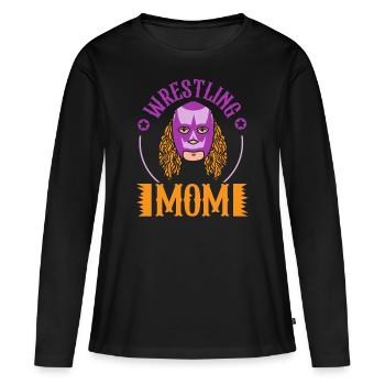 Lutte Mama Lutte Lutte Lutte Lutte Wrestling Wrestling - T-shirt manches longues Premium bio Femme - noir - Devant - Julia (174cm)