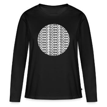 Techno - Frauen Premium Bio Langarmshirt - Schwarz - Vorne - Julia (174cm)