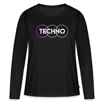 Techno - Women's Premium Organic Long Sleeve Shirt - black - Front - Julia (174cm)