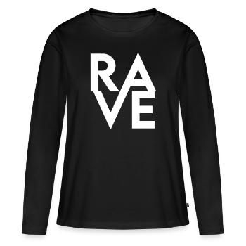 Rave Raver - T-shirt manches longues Premium bio Femme - noir - Devant - Julia (174cm)