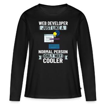 Web Development Web Developer Developer Manager - Women's Premium Organic Long Sleeve Shirt - black - Front - Julia (174cm)