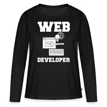 Web Development Web Developer Developer Manager - Women's Premium Organic Long Sleeve Shirt - black - Front - Julia (174cm)