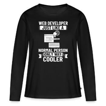 Web Development Web Developer Developer Manager - Women's Premium Organic Long Sleeve Shirt - black - Front - Julia (174cm)
