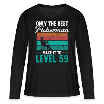 59 Fishing Level 59 Year Old Angler Fisherman - Women's Premium Organic Long Sleeve Shirt - black - Front - Julia (174cm)