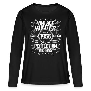 1956 Hunting for Boar Hunter Dog 1956 Year Born - Frauen Premium Bio Langarmshirt - Schwarz - Vorne - Julia (174cm)