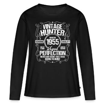 1955 Hunting for Boar Hunter Dog 1955 Year Born - Frauen Premium Bio Langarmshirt - Schwarz - Vorne - Julia (174cm)