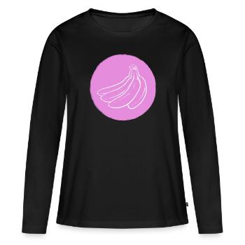Banane - T-shirt manches longues Premium bio Femme - noir - Devant - Julia (174cm)