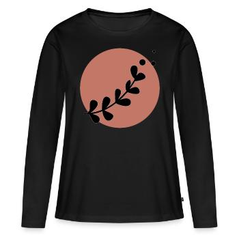 Plante minimale été couleur tendance - T-shirt manches longues Premium bio Femme - noir - Devant - Julia (174cm)