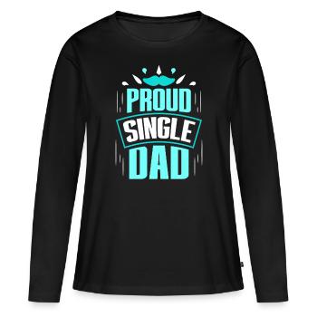 Fier parent seul parent seul parent seul parent - T-shirt manches longues Premium bio Femme - noir - Devant - Julia (174cm)