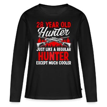 28 Year Old Funny Hog Hunter Humor 28 Hunting - Frauen Premium Bio Langarmshirt - Schwarz - Vorne - Julia (174cm)