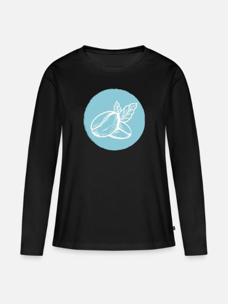 Kaffee Kaffeebohne - Frauen Premium Bio Langarmshirt - Schwarz