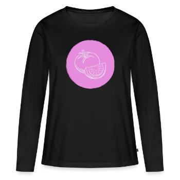 Tomate - T-shirt manches longues Premium bio Femme - noir - Devant - Julia (174cm)