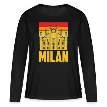 Milan Cathedral in Milan Italy Cathedral - Women's Premium Organic Long Sleeve Shirt - black - Front - Julia (174cm)