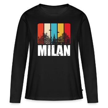 Milan Italy Milan Cathedral - Women's Premium Organic Long Sleeve Shirt - black - Front - Julia (174cm)