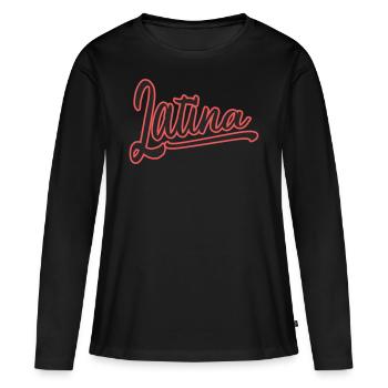 latina latin femme pouvoir plage d’été sexy - T-shirt manches longues Premium bio Femme - noir - Devant - Julia (174cm)