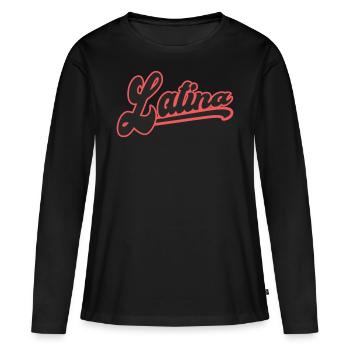 latina latin femme pouvoir plage d’été sexy - T-shirt manches longues Premium bio Femme - noir - Devant - Julia (174cm)