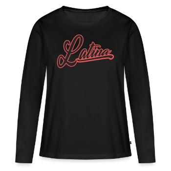 latina latin femme pouvoir plage d’été sexy - T-shirt manches longues Premium bio Femme - noir - Devant - Julia (174cm)