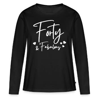 Vierzig fabelhaft - Frauen Premium Bio Langarmshirt - Schwarz - Vorne - Julia (174cm)