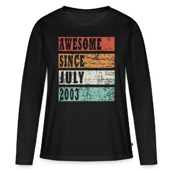 Baujahr 2003 Juli geboren Geschenkidee - Frauen Premium Bio Langarmshirt - Schwarz - Vorne - Julia (174cm)