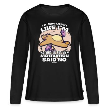 Motivation - T-shirt manches longues Premium bio Femme - noir - Devant - Julia (174cm)