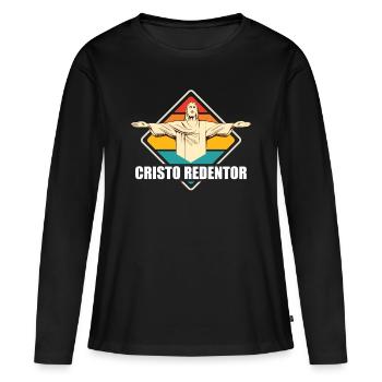 Cristo Redentor Christ the Redeemer Statue Rio Brazil - Women's Premium Organic Long Sleeve Shirt - black - Front - Julia (174cm)