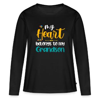 Tshirt autistique Autimus Cadeau Asperger Enfants - T-shirt manches longues Premium bio Femme - noir - Devant - Julia (174cm)