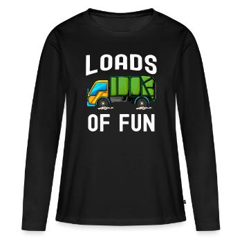 Müllmann Geschenk Müll Müllabfuhr Abfall Beruf - Frauen Premium Bio Langarmshirt - Schwarz - Vorne - Julia (174cm)