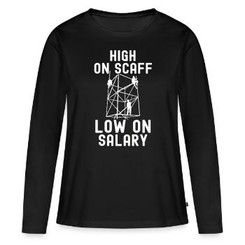 Constructeurs d’échafaudages - T-shirt manches longues Premium bio Femme - noir - Devant - Julia (174cm)
