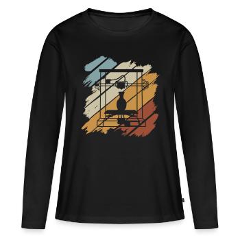 3D-Drucker Druckmaschine Technik Technologie Hobby - Frauen Premium Bio Langarmshirt - Schwarz - Vorne - Julia (174cm)
