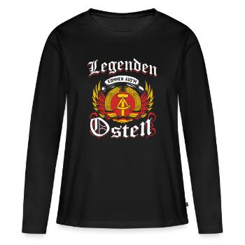 Ossi Geschenk Ostdeutschland NVA Germania Osten - Frauen Premium Bio Langarmshirt - Schwarz - Vorne - Julia (174cm)