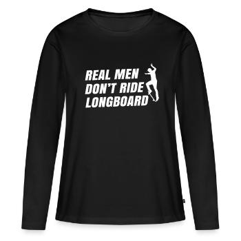 Skateboard Tshirt Skater Sk8 Sk8er Halfpipe Flip - T-shirt manches longues Premium bio Femme - noir - Devant - Julia (174cm)