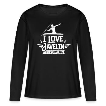 J’adore lancer de javelot lancer de javelot lancer de javelot lancer javelot - T-shirt manches longues Premium bio Femme - noir - Devant - Julia (174cm)