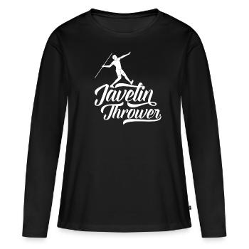 Lancer du javelot Lancer du javelot Lancer du javelot Lancer du javelot - T-shirt manches longues Premium bio Femme - noir - Devant - Julia (174cm)