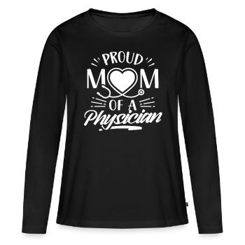 Fière Mère d’un Médecin Médecin Médecin Médecin Médecin - T-shirt manches longues Premium bio Femme - noir - Devant - Julia (174cm)