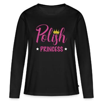 Polish Princess Shirt Geschenk Polin - Frauen Premium Bio Langarmshirt - Schwarz - Vorne - Julia (174cm)