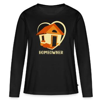 Propriétaire Propriétaire Maison propriétaire - T-shirt manches longues Premium bio Femme - noir - Devant - Julia (174cm)