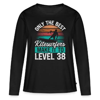 38 Kitesurf Level 38 Year Retro Kiteboarding - Frauen Premium Bio Langarmshirt - Schwarz - Vorne - Julia (174cm)