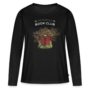 Club de lecture Littérature Rat de bibliothèque Rat de bibliothèque Rat de bibliothèque Rat de bibliothèque - T-shirt manches longues Premium bio Femme - noir - Devant - Julia (174cm)