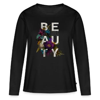 Beauté - T-shirt manches longues Premium bio Femme - noir - Devant - Julia (174cm)