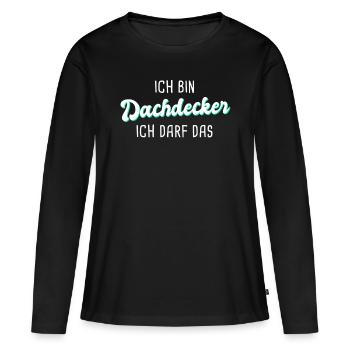 Dachdecker - Frauen Premium Bio Langarmshirt - Schwarz - Vorne - Julia (174cm)
