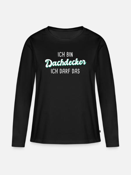 Dachdecker - Frauen Premium Bio Langarmshirt - Schwarz