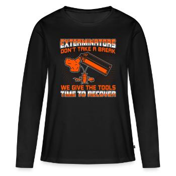 Les combattants de vermine ne prennent pas de pause Exterminateurs - T-shirt manches longues Premium bio Femme - noir - Devant - Julia (174cm)