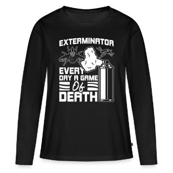 Combattants de vermine Chaque jour un jeu de mort - T-shirt manches longues Premium bio Femme - noir - Devant - Julia (174cm)