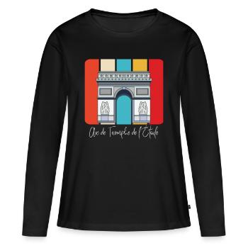 Paris Arc de Triumphe Frankreich Triumphbogen - Frauen Premium Bio Langarmshirt - Schwarz - Vorne - Julia (174cm)
