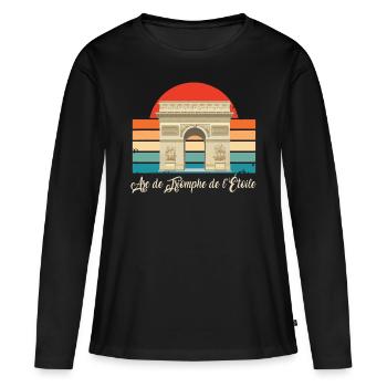 Triumphbogen Paris Arc de Triumphe Frankreich - Frauen Premium Bio Langarmshirt - Schwarz - Vorne - Julia (174cm)